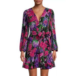Milly Floral Long Sleeve Dress - Pink, Purple, Green